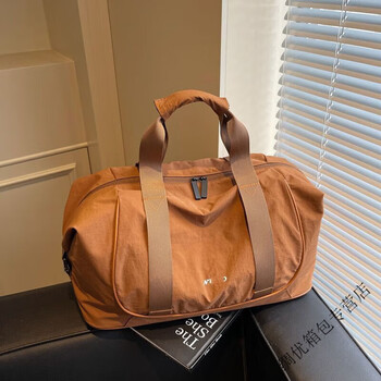 Ye yu short-distance travel bag women's business trip boarding luggage bag men's lightweight handbag large capacity storage bag sports fitness bag brown bag