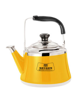 Meitemeimei color kettle extra thick stainless steel induction cooker teapot household kettle hot pot restaurant soup kettle 1ml yellow 3l
