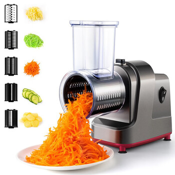 He jiagong kitchen vegetable cutter electric multi-functional vegetable shredding potato slicing household vegetable cutter electric vegetable cutting artifact household fully automatic vegetable cutting machine vsq-s5 us standard 110v