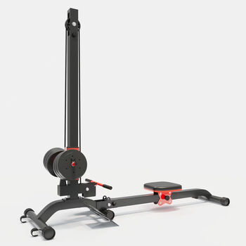 Sibokang multifunctional dumbbell barbell boat drawing machine household foldable boat drawing machine exercise sports fitness equipment basic version black and red bare machine without counterweight