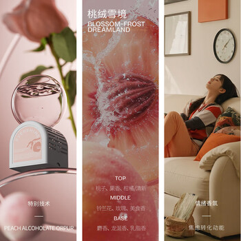 He jiagong aromatherapy indoor long-lasting household fragrance room bedroom bathroom toilet air freshener oriental flower and fruit fragrance peach velvet snow 350ml