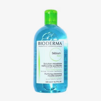 Bioderma makeup remover green gouache water moisturizing cleanser 500ml gentle cleansing and sensitive skin suitable for overseas version bioderma 500ml green water gouache for oily and mixed skin (overseas version)