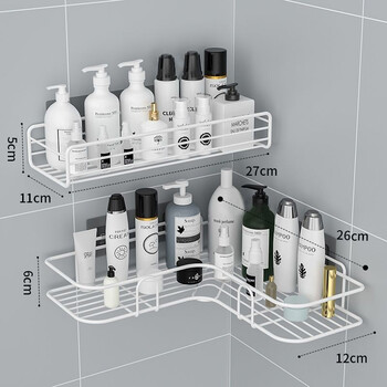 Fantasy kitchen rack triangular spice rack wall storage rack shelf wall hanging long storage rack + corner storage rack white