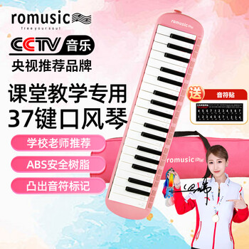 Romusic mouth organ 37-key teaching recommended for primary school students special classroom instrument beginner mouth organ pink