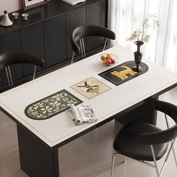 Fantasy dmf creative atmosphere table mat with artistic plant and animal patterns household table mat waterproof and high-end sense senna time 90x180cm