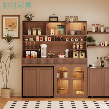 Chishe foshan medieval style solid wood sideboard against the wall integrated storage cabinet can be embedded in the dining table removable tea cabinet high cabinet changhong glass door 1.25 meters / depth 30cm