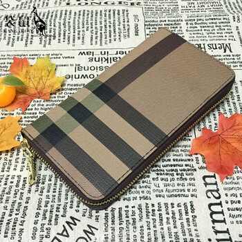 Kangaroo (kangaroo) 2025 new fashion women's wallet long zipper korean style men's clutch large capacity multi-functional simple coffee color