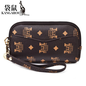 Kangaroo (kangaroo) fashionable mother clutch bag for women 2026 new fashion printed clutch middle-aged grocery shopping mobile phone coin purse card holder 139m letters