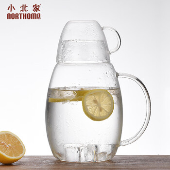 Special price cold water kettle, one pot, one cup, high borosilicate heat-resistant glass cold kettle, high temperature resistance, large capacity juice jug, one pot, one cup, 1700ml