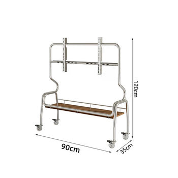 Aoyanlai tv stand removable vertical stainless steel pulley suitable for 4085-inch household new model stainless steel 90*35*120 high_walnut color