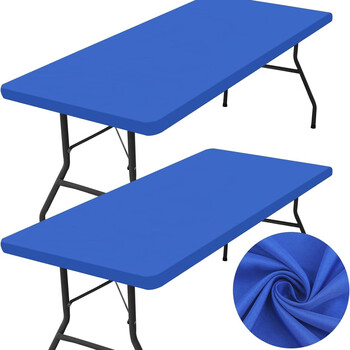Yusenyi cross-border night market stall table elastic cloth table cover wholesale square waterproof high rebound elastic elastic table cover sapphire blue 244*76*76