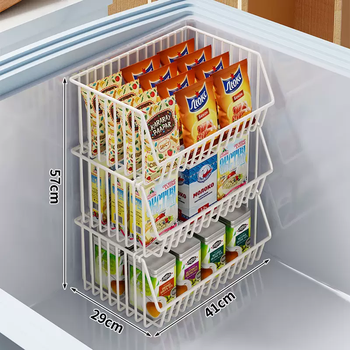 Yusenyi freezer internal storage shelf divider multi-layer partition partition storage basket freezer freezer special partition layered basket white three-layer large 1 layer white three-layer large