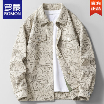 Romon jacket men's spring 2025 new workwear lapel jacket spring and autumn loose men's casual tops men's light khaki l17 regular 2xl