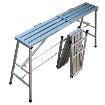 Elephant's same style horse stool folding lifting extra thick ladder elephant decoration scaffolding folding stool madden stool 1.2 meters long 30 cm 75-120 height adjustable galvanized steel upper hinge