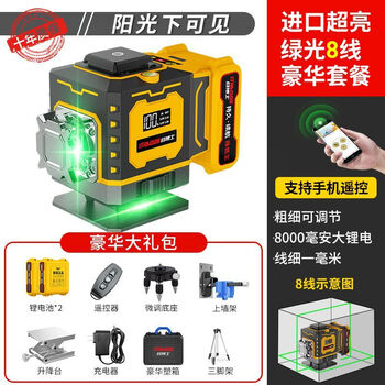 Dr. mushi's 10th generation pro rotating window new green light strong light level meter high precision and super bright green light 8 lines enhanced model-indoor and outdoor general-osram ld