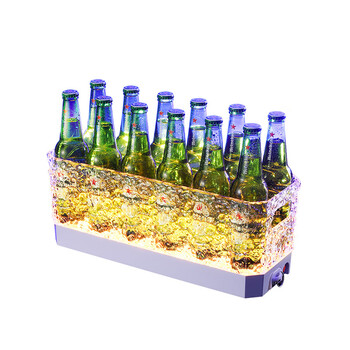 Sailoto luminous ice bucket led beer frame bar ktv beer bucket commercial charging pc anti-fall cocktail bucket ice cube basket 12 pieces with white background and colorful