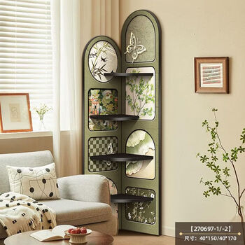 Fantasy french retro screen high-end cabinet storage cabinet living room sofa decorative rack decorative shelf triangle cabinet edge green space reshape blank corner 40x150/40x170