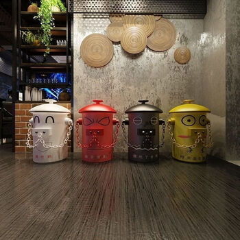 Garbage sorting kiosk park courtyard garden universal creative garden outdoor trash can kindergarten cartoon home black 57 high