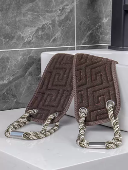 Yusenyi's ash-wiping artifact is a coarse-sand bath towel for rubbing the back. double-sided bath towel is a long strip to remove ash and saves effort. it is easy to use for household back-scrubbing towel. brown one with fine sand on one side and coarse sand on the other. reinforced metal handle.
