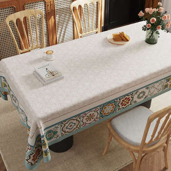 Yusenyi tablecloth waterproof, oil-proof, anti-scalding, high-end rectangular coffee table tablecloth, atmospheric cushion pz early summer mist 120x160 suitable for coffee table