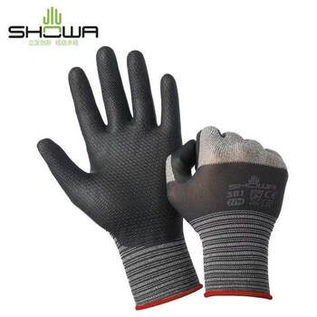Showa shanghe 381s grade embossed micro-foamed nitrile coated gloves wear-resistant and non-slip labor protection construction site shanghe 381_10 pairs_m