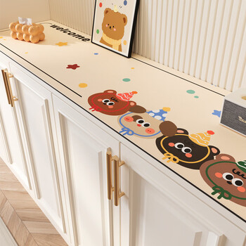 Fantasy cartoon dining side counter top mat feeding table mat shoe cabinet desktop protective mat tv cabinet tablecloth cabinet anti-dirty mat gj happy bear supports size modification contact customer service