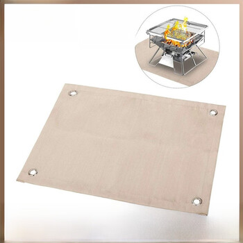 Outdoor camping fire-proof and insulated picnic barbecue bbq picnic mat flame-retardant and high-temperature resistant fire-extinguishing blanket glass fiber blanket 50*50 cm