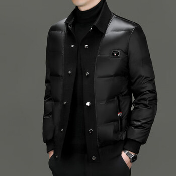 Yaya 90 duck down jacket men's brand winter new fashion casual warm thickened lapel spliced jacket yaya black xl recommended weight 135-150 jin