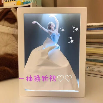 Shantou lincun ballet tissue box living room coffee table replaceable pattern tissue box high-looking luminous creative desktop ornament ballerina-tissue box lighting style