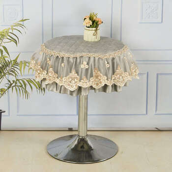Yusenyi new dining chair cloth dust cover velvet round tablecloth round table dining table cloth protective cover towel customized free shipping first love gray diameter 40