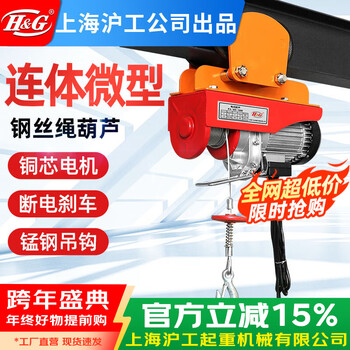 H&g shanghai hugong company conjoined hoist electric hoist 220v winch small crane 1 ton with 4-wheel sports car pa800 conjoined 12 meters with 1 ton 4-wheel sports car