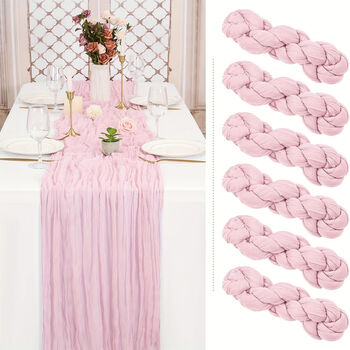 Fantasy purple gauze birthday arrangement decoration gauze salon pleated table flag dessert table cloth light pink 90x180cm