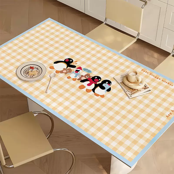 Yusenyi tablecloth waterproof and oil-proof wipeable table mat pingu cartoon coffee table dining table counter top leather table mat pingu guaiguai a style 9-standard +75cmx130cm (honest merchant