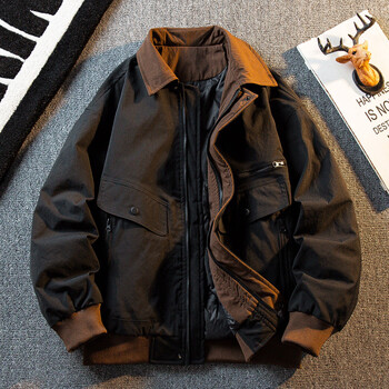 Playboy american hunting suit detroit jacket down jacket men's winter lapel workwear barn style down jacket black national standard 90 down m (105-125 catties)