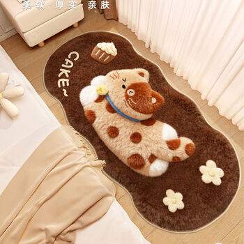 Fantasy bedroom bedside carpet imitation carpet bedroom bedside carpet bedroom bedside carpet f0353l plush hot dog bambi l 60x120cm thick weave imitation sherpa