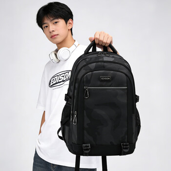 Edison edison high school student school bag junior high school college student large capacity reflective backpack travel backpack k051-2g
