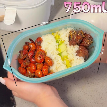 Shantou lincun food grade silicone lunch box lunch box microwaveable for office workers 2025 new refrigerator fresh storage box lunch bag thickened food grade microwaveable_high quality quick release
