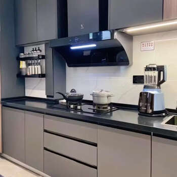 Yusenyi chengdu waterproof cabinet customization simple quartz stone countertop moisture-proof tempered door kitchen stove old house renovation customization deposit