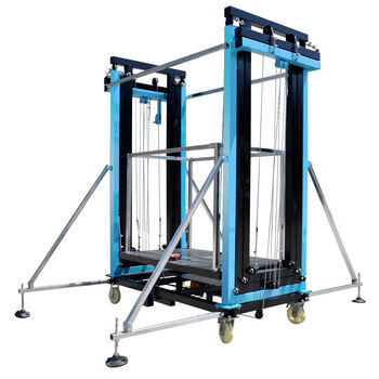 Electric scaffolding lift movable folding construction site construction home decoration aerial work lifting platform reinforced version with a height of 2 meters and a load of 300 kg equipped with wireless remote control