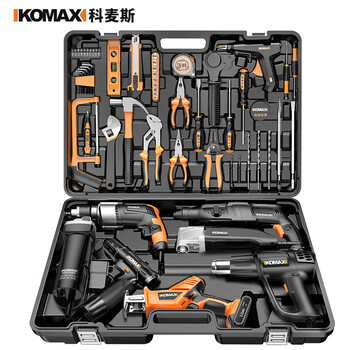 Qiaobolaikomax household daily tool set electric hammer impact drill hardware electric woodworking repair tool box hand electric drill large default