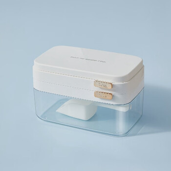 Refrigerator fully automatic ice box sowe ice cube mold press ice tray household food grade household white double-layer ice box set