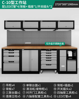 Green forest workstation auto repair tool cart combination tool cabinet cart multifunctional maintenance workbench iron sheet workshop c-10 type