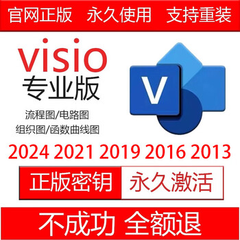 Visio2024 professional edition/20212/019/2016/2013 key/activation code flowchart remote installation visio2021 genuine activation code