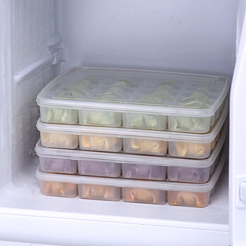 Shijanu dumpling box dumpling box refrigerator special food grade grid freezer box dumpling storage box wonton box frozen dumplings (upgraded model) 24 grids_3 layers_3 layers and 3 covers