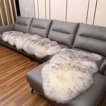Pupan australian whole sheepskin pure wool sofa cushion bay window bedside european style wool carpet fur integrated wool mat white gray tip color 50cm * 50cm australian sheepskin 0.5p (no rules)