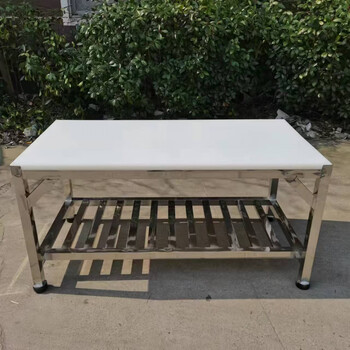 Extra thick stainless steel thickened pork one-piece dividing table force shock-proof plate pork bone table 1.2 meters long 0.6 meters high 0.8 meters regular with meat plate