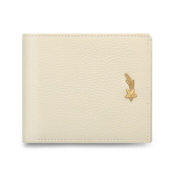 Scarecrow first-layer cowhide wallet for women 2025 new genuine leather short wallet long version card holder integrated coin bag off-white - horizontal style a