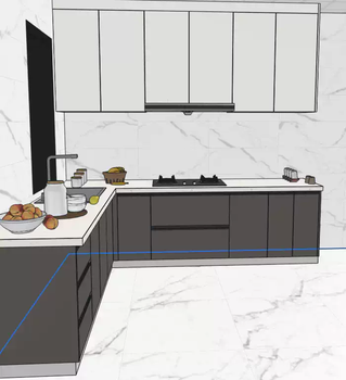 Yusenyi shanghai integrated cabinet custom cabinet door quartz stone countertop hardware full set measurement design delivery installation design 3d renderings 1 meter