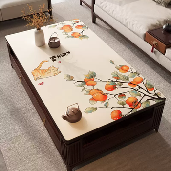 Yusenyi new chinese coffee table table mat light luxury high-end tablecloth oil-proof and waterproof living room 2025 new coffee table protection mat good luck every year (upgraded and thickened) 50x200cm (tv cabinet size)