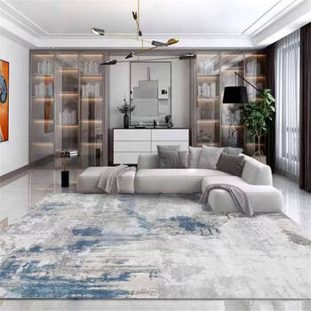 Fabtp carpet living room 2025 new style no-wash and wipeable light luxury high-end simple style bedroom sofa floor mat large area full-cover blue dream-01 300cm*400cm (customized, non-refundable and non-exchangeable)